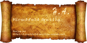 Hirschfeld Ancilla névjegykártya